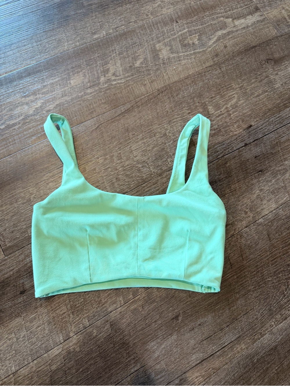 Mint Green Square-Neck Sports Bra - Women's Active Crop